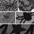 thumbnail image 4 of 5-pack Halloween Spider Decorations Set - Fireplace Scarf Round Table Cover Lace Tablecloth Spider Web Lampshade 60 Pieces Scary 3d Bats, 4 of 5