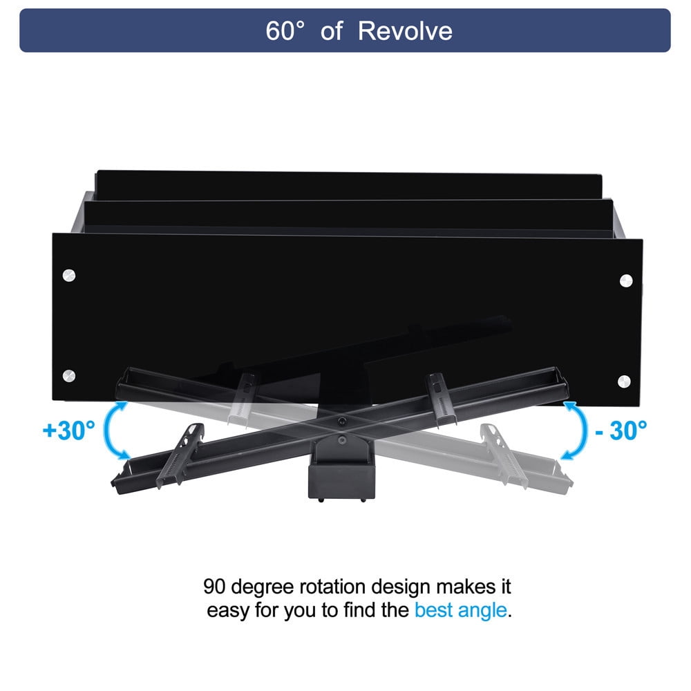 Ktaxon Swivel TV Stand Mount for 32-65" TVs, 3-Tier Glass