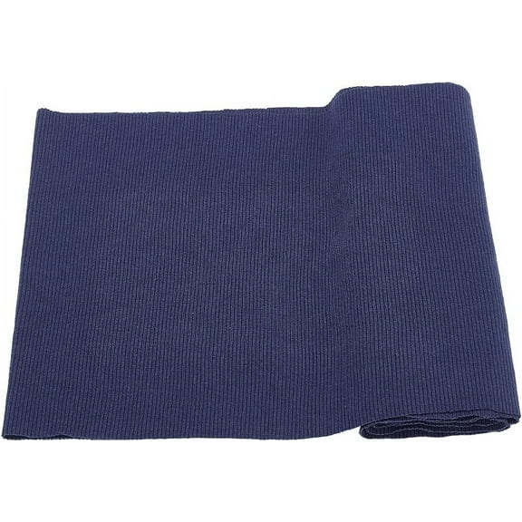 Elastic Rib Knit Fabric for Cuffs Prussian Blue Fiber Ribbing Fabric for Waistband Neckline Collar Trim Welt Edge 23.6x7.8x0.08inch DIY