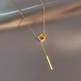 thumbnail image 4 of Lariat Necklace for Women Gold Bar Necklace Y Necklace Long Chain Necklace Geometric Pendant Necklace for Women, 4 of 7