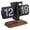 All Black, variant on Xirurus Digital Flip Desk Clock 12 Hours Battery Powered Retro Mechanical Auto Flip Down Clock with Walnut Wood Base All Black