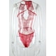 thumbnail image 5 of Gibobby Ropa interior mujer sexy Conjunto de lencería sexy para mujer con liguero, brasier de encaje y bragas conjunto de tirantes exóticos(Rojo, XXG), 5 of 5