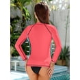 thumbnail image 4 of Rash Guard for Women Long Sleeve Zipper Front Swim Shirt UPF 50, 4 of 6