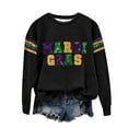 thumbnail image 2 of MSJUHEG Mardi Gras Outfit for Women Mardi Gras Shirt Women's Carnival Print Crew Neck Long Sleeve Top Long Sleeve Shirts for Women Hoodies for Women Black L, 2 of 4