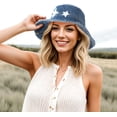 thumbnail image 4 of Denim Bucket Hat for Women Blue Jean Western Fisherman Hats Packable Outdoor Boonie Sun Cap, 4 of 7