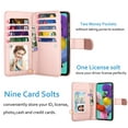 thumbnail image 2 of Njjex for Samsung Galaxy A11 A21 A01 A51 A71 4G 5G Cases Wallet, PU Leather [9 Card Slots] Credit Holder Folio Flip [Detachable] Kickstand Magnetic Phone Cover & Lanyard -Rose Gold, 2 of 5
