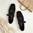 thumbnail image 4 of Mary Jane Flats for Women, Comfortable Round Toe Dressy Ballet Flats with Braided Adjustable Buckle and Memory Foam Cushioning, 4 of 6