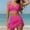Swimsuit-227Hot Pink, variant on Swimsuits for Women Bikini Sets 2 Pieces Push up V-Neck Scalloped Trim High Waisted Bottom Contrast Edge High Waisted Bikini Beach Tummy Control Swimwear Vacation