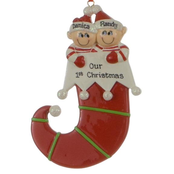 Elf Couple Personalized Christmas Ornament DO-IT-YOURSELF