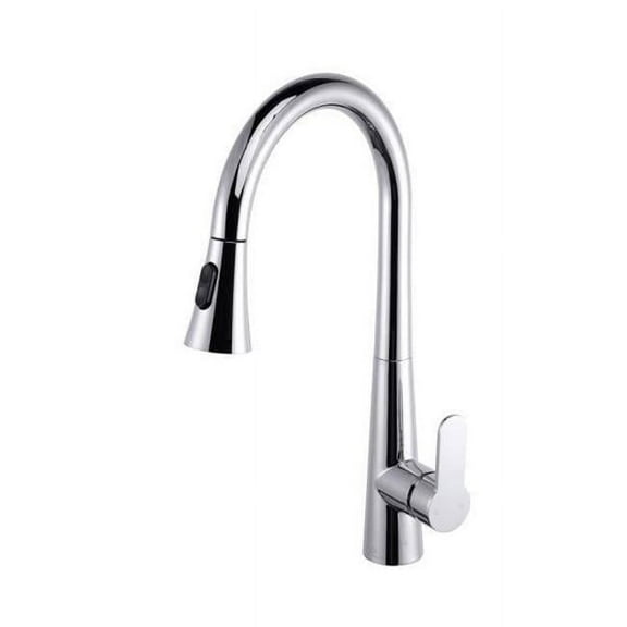 Lexora LKFS7011CH Furio Brass Kitchen Faucet with Pull Out Sprayer, Chrome