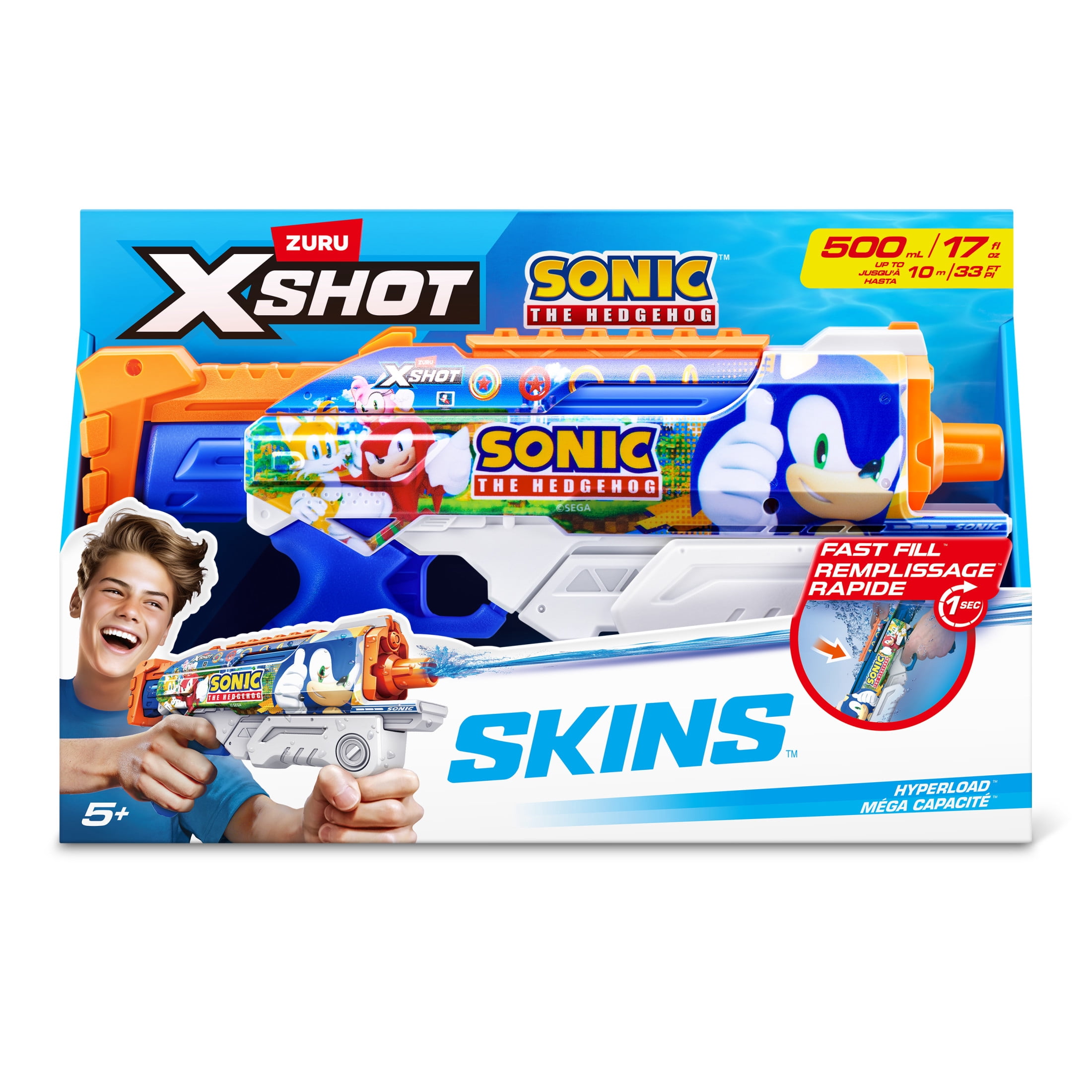 XSHOT Water FastFill Skins Sonic the Hedgehog 500ml 33ft
