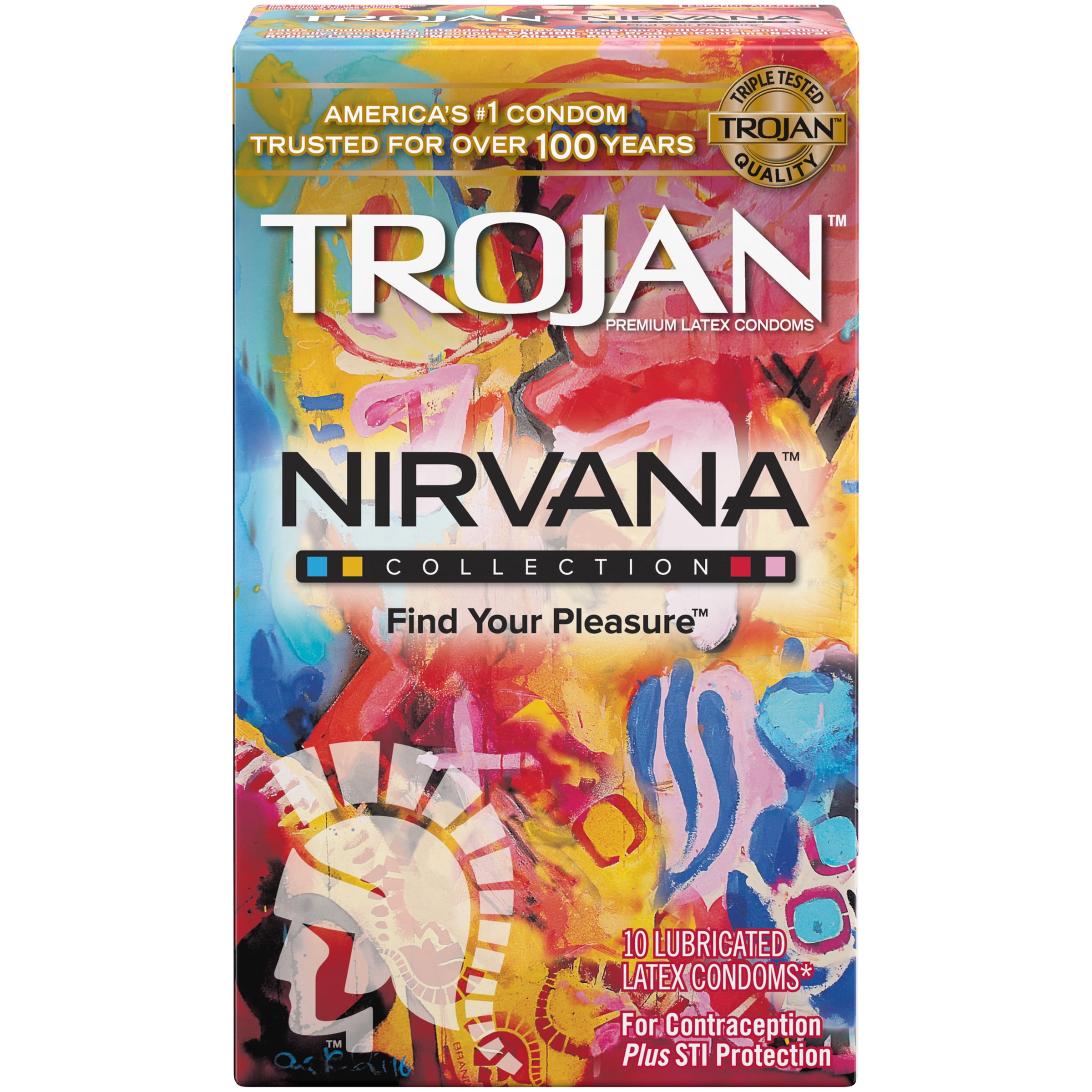 Trojan Nirvana Collection Lubricated Condoms - 10 Count - Walmart.com