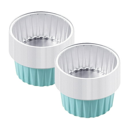 

XyyWen Bakeware 40PCS Reusable Round Aluminum Foil Tin Cups Aluminum Foil For Air Fryer