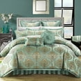 Chic Home Giovani 13Piece Jacquard Comforter Set, Queen, Gold