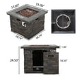 thumbnail image 2 of Table de Foyer au Propane Carrée pour Extérieur avec Surface en Pierre, 40,000 BTU, Gris Pierre, Parfait pour Rassemblements de Patio et Incendies dans le Jardin, 2 of 5