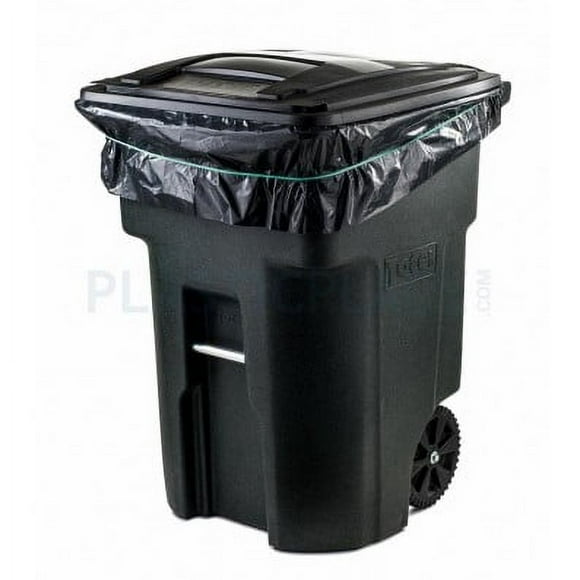 Plasticplace 95-96 Gallon Garbage Can Liners │ 1.2 Mil │ Black Heavy Duty Trash Bags │ Rolls │ 61” x 68” (50 Count)