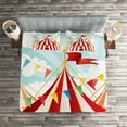 thumbnail image 2 of Ambesonne Circus Quilted Coverlet 3 Pcs, Circus Cloudy Sun Sky, Queen Size, Blue White Red, 2 of 2