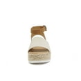 thumbnail image 3 of Soda Topic Open Toe Buckle Ankle Strap Espadrilles Flatform Wedge Casual Sandal, 3 of 5