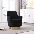 thumbnail image 6 of Furvclv Swivel Barrel Chair, Modern 360 Degree Swivel Accent Chairs Armchair, Round Barrel Chairs With Gold Stainless Steel Base, Reading Chairs For Living Room Bedroom, 6 of 9