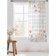 thumbnail image 3 of Sheer Curtains 63 Inch Length, Spring Wildflowers Semi Sheer Curtains Light Filtering Window Treatment, Watercolor Country Botanical Floral Privacy Voile Drapes for Living Room Bedroom 52x63 Inch, 3 of 7