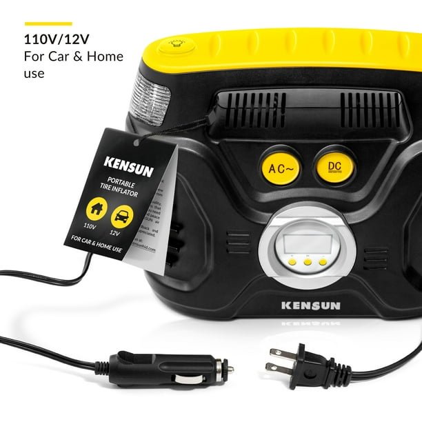 Kensun Air Compressor for Tires Portable Tire Inflator Air Pump for Car Electric Tire Compressor for Home and Car Air Compressor Tire Pump Air Pump for Cars BIkes