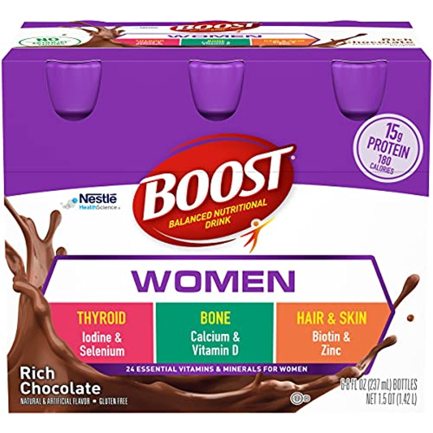 Boost Women Balanced Nutritional Drink, Rich Chocolate, 8 Oz, 6-Ct