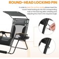 thumbnail image 6 of ZOPan 29in Zero Gravity Chair, Adjustable Patio Padded Anti Gravity Recliner Foldable Outdoor Lounger with Cup Holder Tray, Canopy Shade and Headrest for Beach Camping Gray/Black/1, 6 of 9
