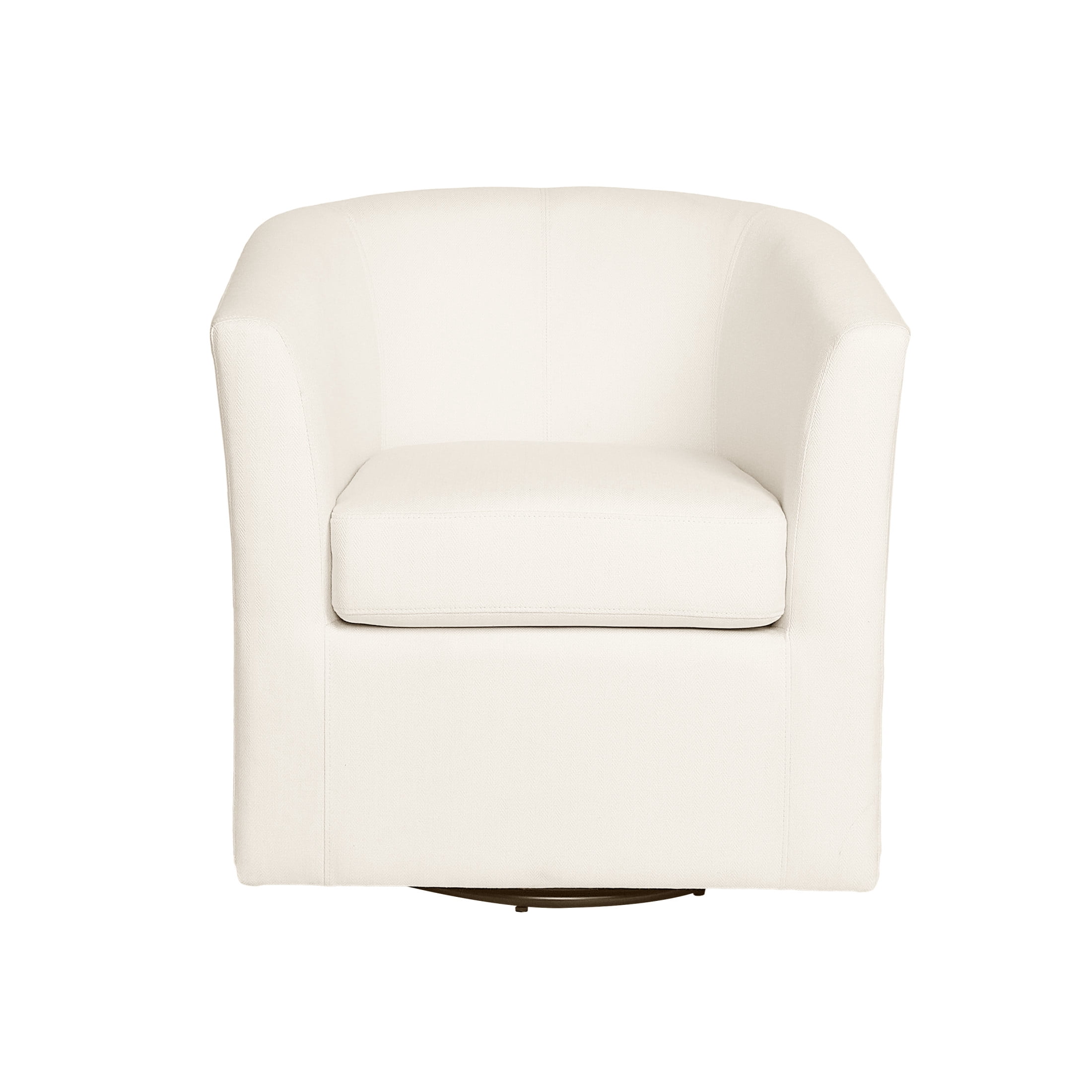 Contemporary Barrel Swivel Accent Chair, White