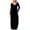 Dark Blue, variant on CharmCyan Long Sleeve Velvet Maxi Dress for Women Scoop Neck Full Length Soft Fabric Elegant Simple Casual Wear Black L