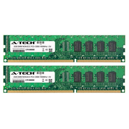 4GB Kit 2x 2GB Modules PC3-12800 1600MHz 1.5V NON-ECC DDR3 DIMM Desktop 240-pin Memory