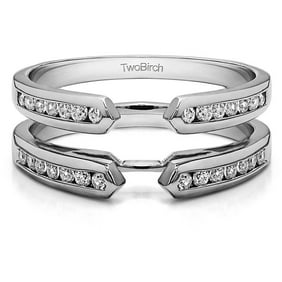 Twobirch Personalized Women S Double Infinity Wedding Ring Guard