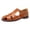 Yellow, variant on Men's Leather Flat Fisherman Sandals Ankle Buckle Strap Hollow out Closed Toe Summer Shoes Casual Wading Walking Beach Sandal Black,10