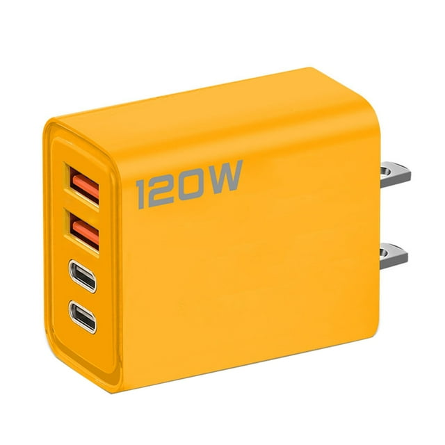 3 Pcs 120W USB Fast Charging Block 4-Port PD QC3.0 Wall Charger Adapter with Smart Chip for Phone Tablet Laptop Multi-Device Simultaneous Charging 65W Max Output Flame Retardant PC