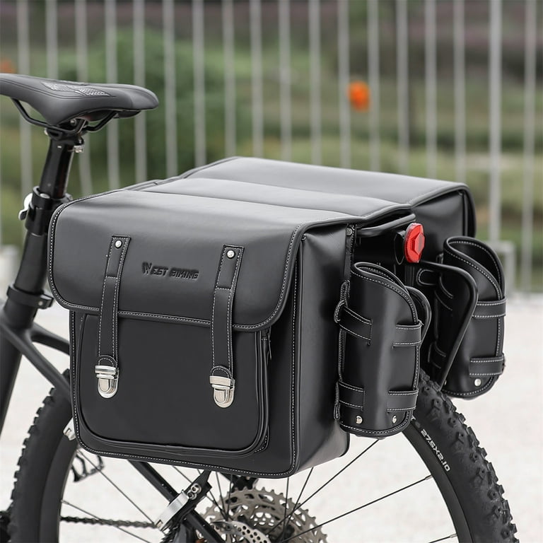 Nebublu Universal Retro Leather Rear Bag Large Capacity Bike Rearseat Bag for Rack Seats Multifunctional Cycling Storage Side Bag Walmart