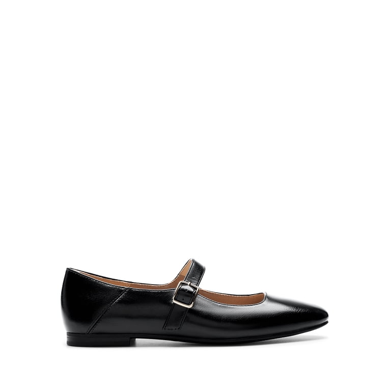 BEAU TODAY Women's Mary Jane Flats - Patent Leather Square Toe Ballet Shoes With Buckle