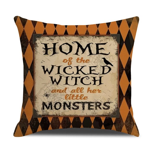 Bearachild Funda de almohada decorativa, decoración de Halloween, funda de almohada acogedora con patrón de calabaza, funda de cojín cuadrada para sofá, Decoración del hogar ocho SXYM42 Bearachild HA060851-08B