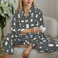 thumbnail image 6 of Pofeuu Lovely Penguin Print Womens Pajamas Set Long Sleeve Sleepwear Button Down Nightwear Soft Pj Lounge Sets Button Down Pajamas Women-Large, 6 of 7