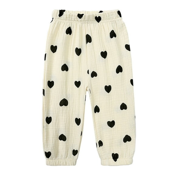 CONFREE Baby Girls Pants Cartoon Graphic Sweatpant for Girl Elastic Waist Drawstring Wide Leg Fall Workout Toursers