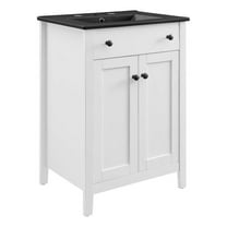 Modway Nantucket 24" Bathroom Vanity in White Black
