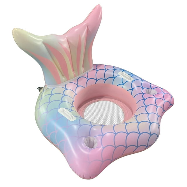 Piscina inflable Silla flotante Tubos de agua Río flotante con portavasos Piscina Tumbona Flotador Piscina Silla flotante para fiestas temáticas Pisci Sirena Hugo Flotador de tumbona de piscina
