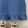 thumbnail image 7 of Afuyipoi Toddler Girls Casual Ruffle Sleeve Denim Dress (6 Months-4 Years) Summer Soft Cotton Cowboy Skirt A-Line Sundress for Photoshoot Blue 18-24 Months, 7 of 7