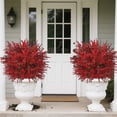 thumbnail image 4 of SomWiBe Red Lavender Artificial Flowers Outdoor Decorative Plants, Faux Silk UV Resistant Garden, Patio, Porch, 21.65 x 15.74in Fake Flower Arrangement, 4 of 7