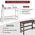 thumbnail image 4 of SERWALL 41" Outdoor Bar Table, HDPE All Weather Adirondack Outdoor Bar Height Table, White, 4 of 7