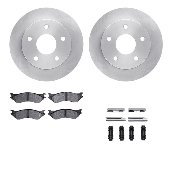 Dynamic Friction Company Front Brake Rotors with Ultimate Duty Performance Brake Pads includes Hardware 6412-40019