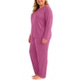thumbnail image 5 of NominalSnug Womens Plus Size Pajamas Sets Long Sleeve Tops Sleepwear High Waisted Pants Cozy Homewear, 5 of 8