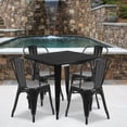 thumbnail image 2 of Bowery Hill 5 Piece Square Metal Dining Set in Black, 2 of 8