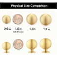 thumbnail image 4 of 5-Pack Small Solid Brass Cabinet Knobs, Round Ball Gold Knobs for Dresser Drawer, 0.9-Inch Diameter, Mini Sphere Pulls, Brushed Brass Finish 5-Pack Small-0.9 Inch, 4 of 8