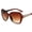 Brown, variant on Women Oversized Frame Sunglasses Retro Style Mirrored Lenses UV Protection Fashion Glasses