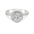 thumbnail image 4 of IGI Certified 1 Carat Round Shape Lab Grown Diamond Engagement Ring | 14K White Gold | Around the Globe Halo Diamond Ring | FG-VS1-VS2 Quality Friendly Diamonds, 4 of 7