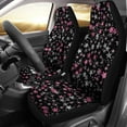 thumbnail image 2 of Black Sky Pink Stars Car Seat Covers Pack of 2 Universal Front Seat Protective Cover, 2 of 6